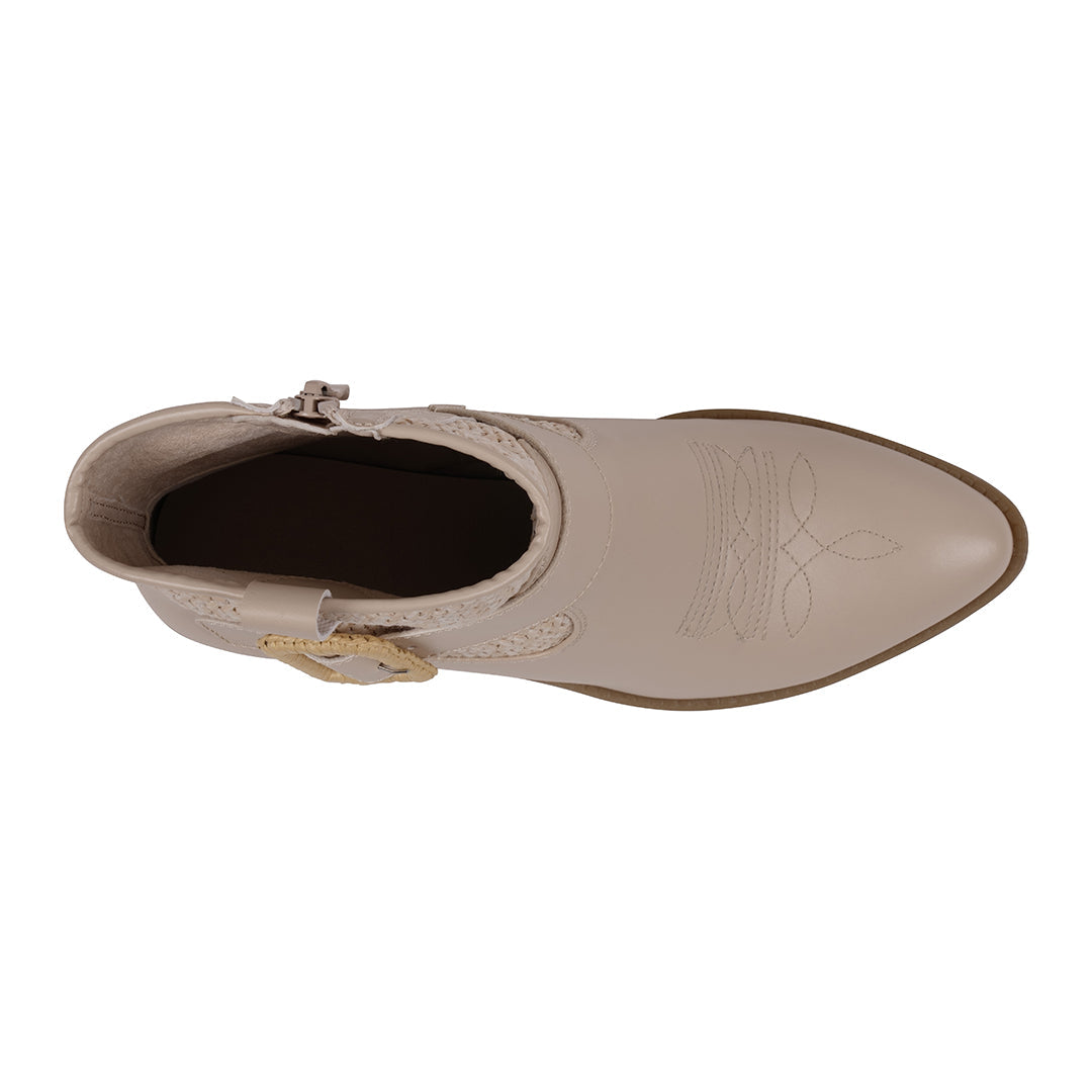 Avery Beige Western Booties - Glamourous Grace