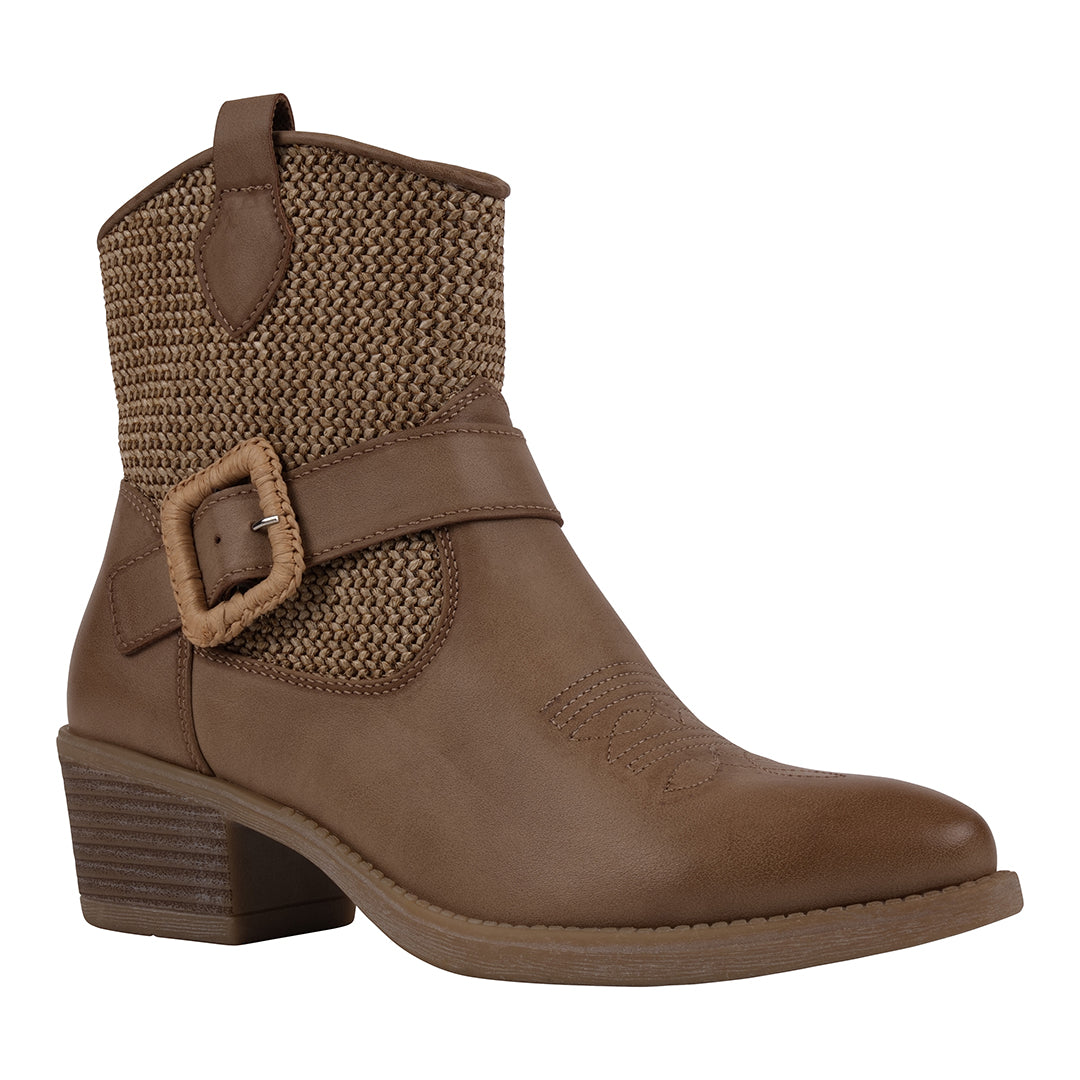 Avery Taupe Western Booties - Glamourous Grace
