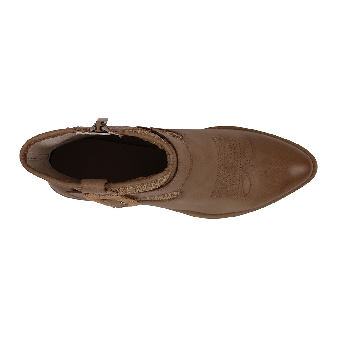 Avery Taupe Western Booties - Glamourous Grace
