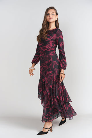 Jodi Skirt- Fuchsia Florals