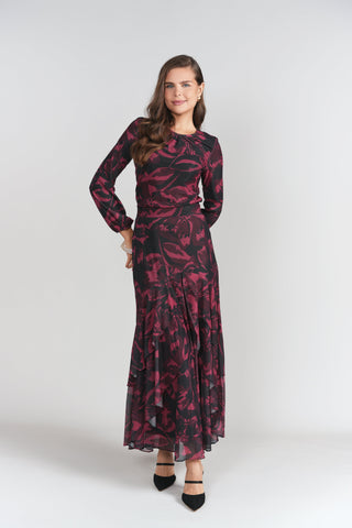 Jodi Skirt- Fuchsia Florals