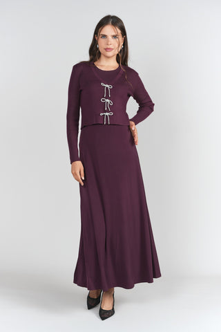 Sleeveless Jersey Dress- Eggplant