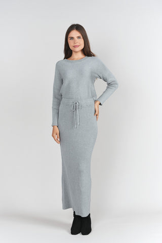 Sweater Rib Skirt- Gray