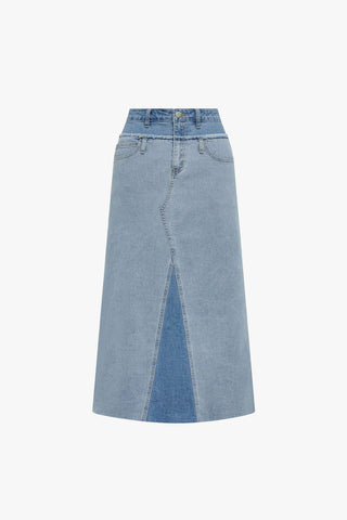 Two Tone Denim Skirt