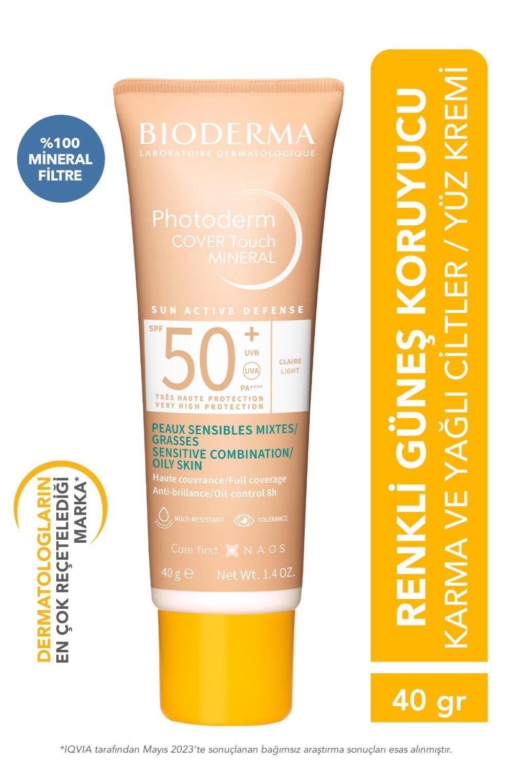 Bioderma Photoderm COVER Touch SPF50+ Very Light: High Protection Tinted Mineral Sunscreen for Sensitive Skin, Facial Sunscreen, 40gr - Glamourous Grace