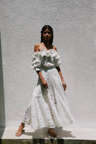 LA BOTANICA SKIRT IN WHITE EYELET - Glamourous Grace