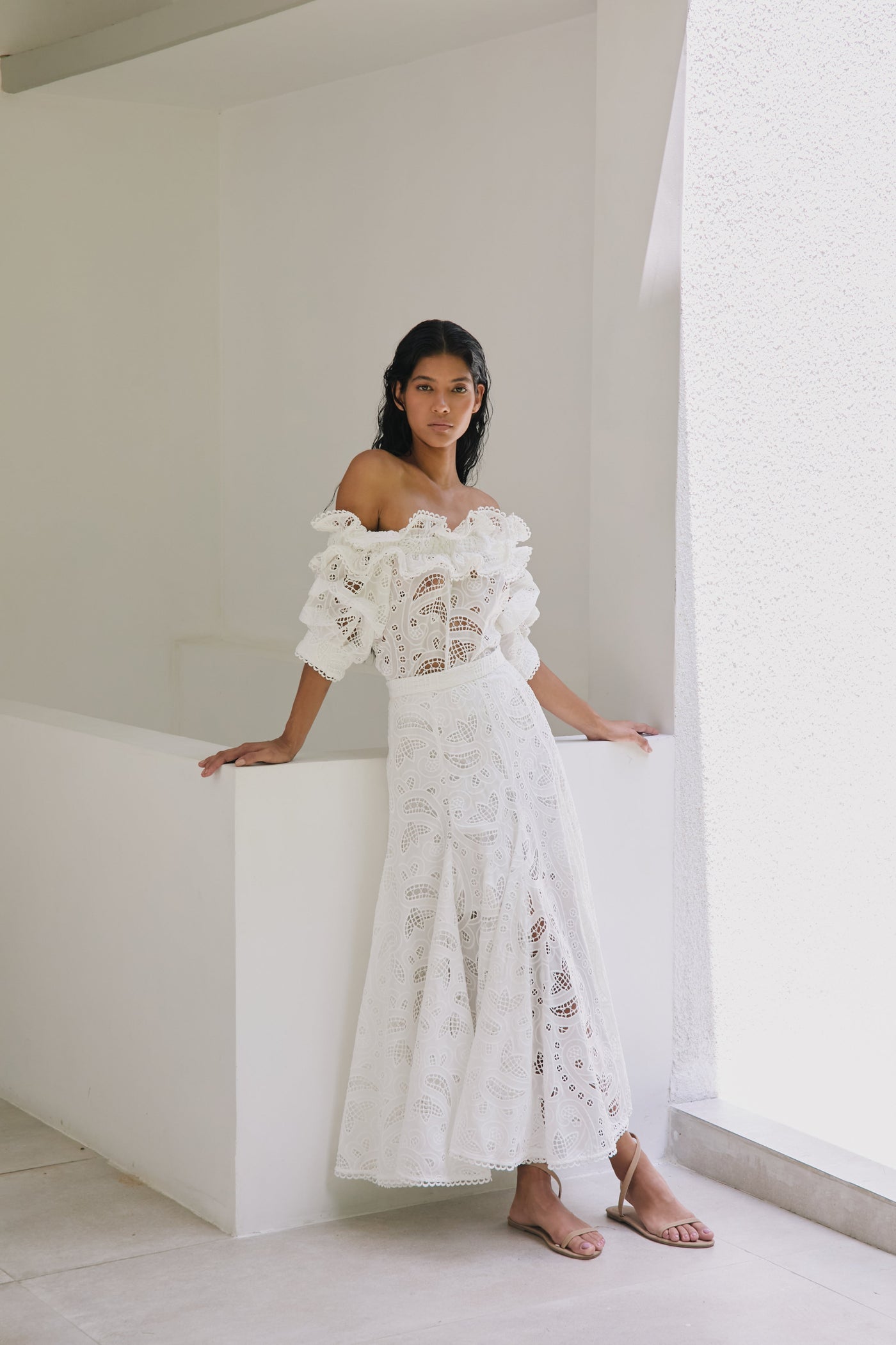 LA BOTANICA SKIRT IN WHITE EYELET - Glamourous Grace