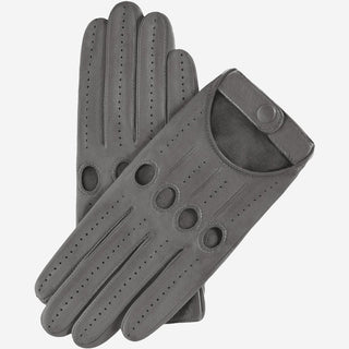 Alessa (grey) - Classic Italian lambskin leather driving gloves - Glamourous Grace