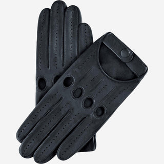 Alessa (black) - Classic Italian lambskin leather driving gloves - Glamourous Grace