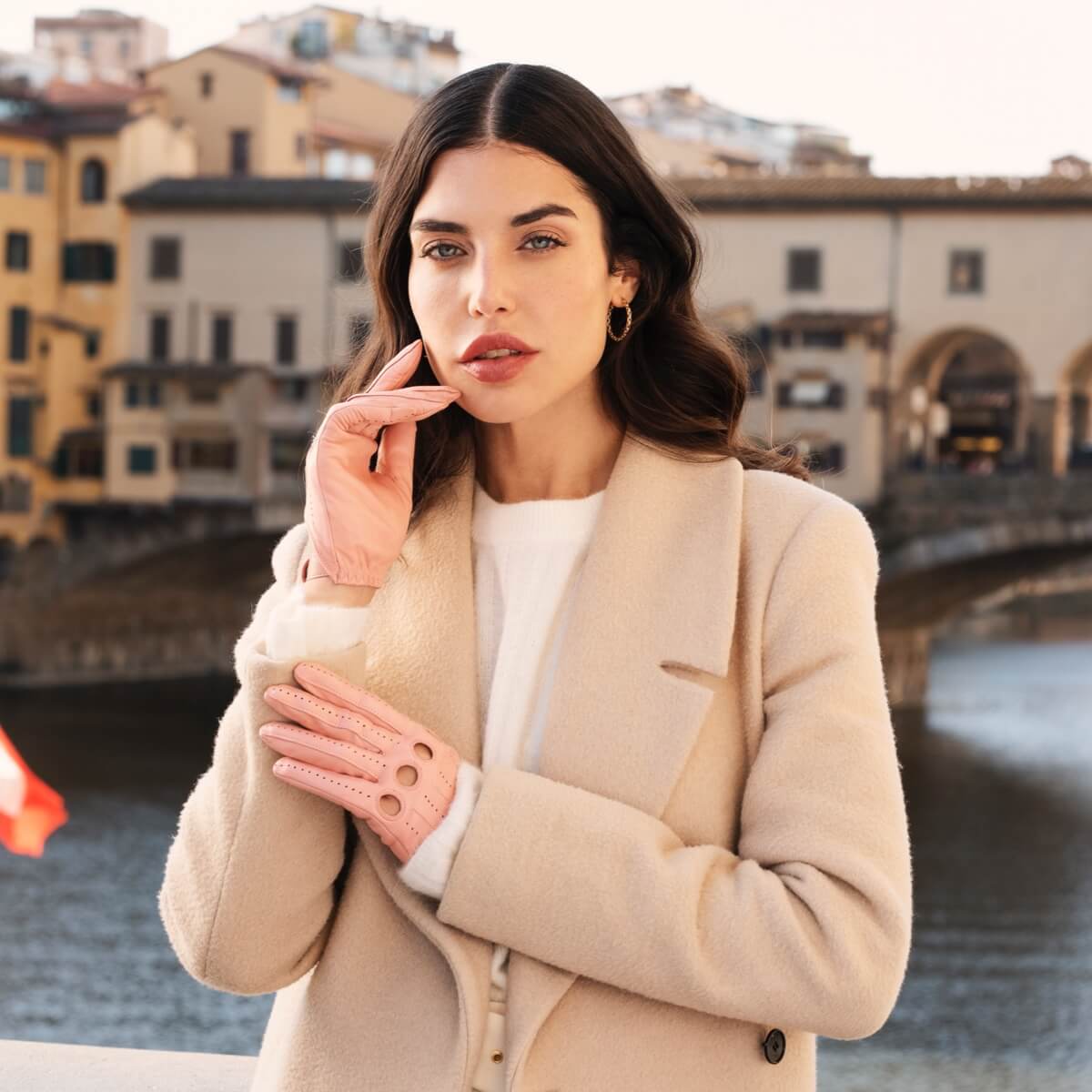 Alessa (pink) - Classic Italian lambskin leather driving gloves - Glamourous Grace