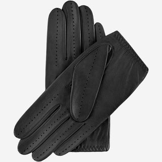 Alessa (black) - Classic Italian lambskin leather driving gloves & touchscreen feature - Glamourous Grace