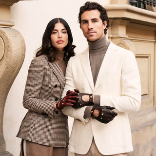 Alessa (cordovan) - Classic Italian lambskin leather driving gloves - Glamourous Grace