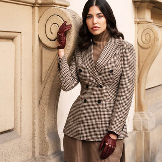 Alessa (cordovan) - Classic Italian lambskin leather driving gloves - Glamourous Grace
