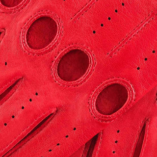 Alessa (red) - Classic Italian lambskin leather driving gloves - Glamourous Grace