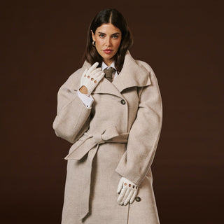 Alessa (white) - Classic Italian lambskin leather driving gloves - Glamourous Grace