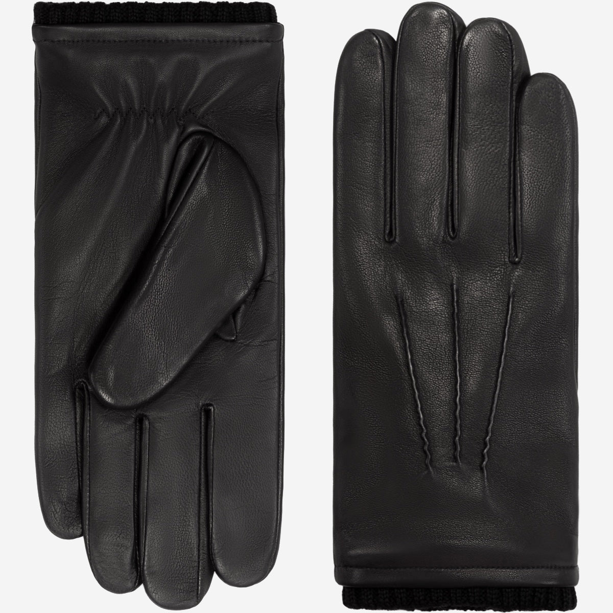 Alessandro (black) - Italian lambskin leather gloves with cashmere lining & touchscreen feature - Glamourous Grace