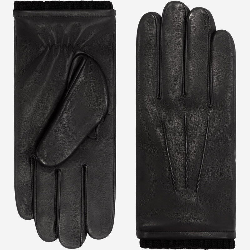 Alessandro (black) - Italian lambskin leather gloves with cashmere lining & touchscreen feature - Glamourous Grace