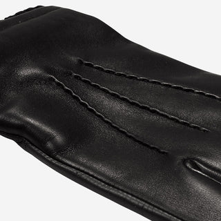 Alessandro (black) - Italian lambskin leather gloves with cashmere lining & touchscreen feature - Glamourous Grace