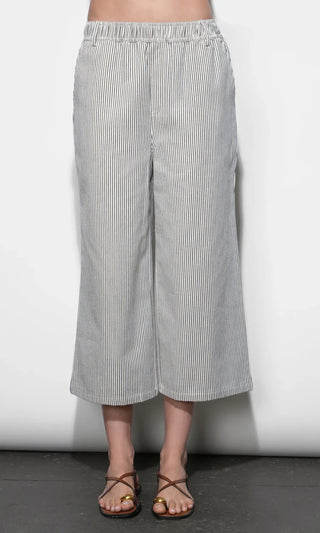 Alice Canvas Ivory & Black Stripe Wide Leg Culottes