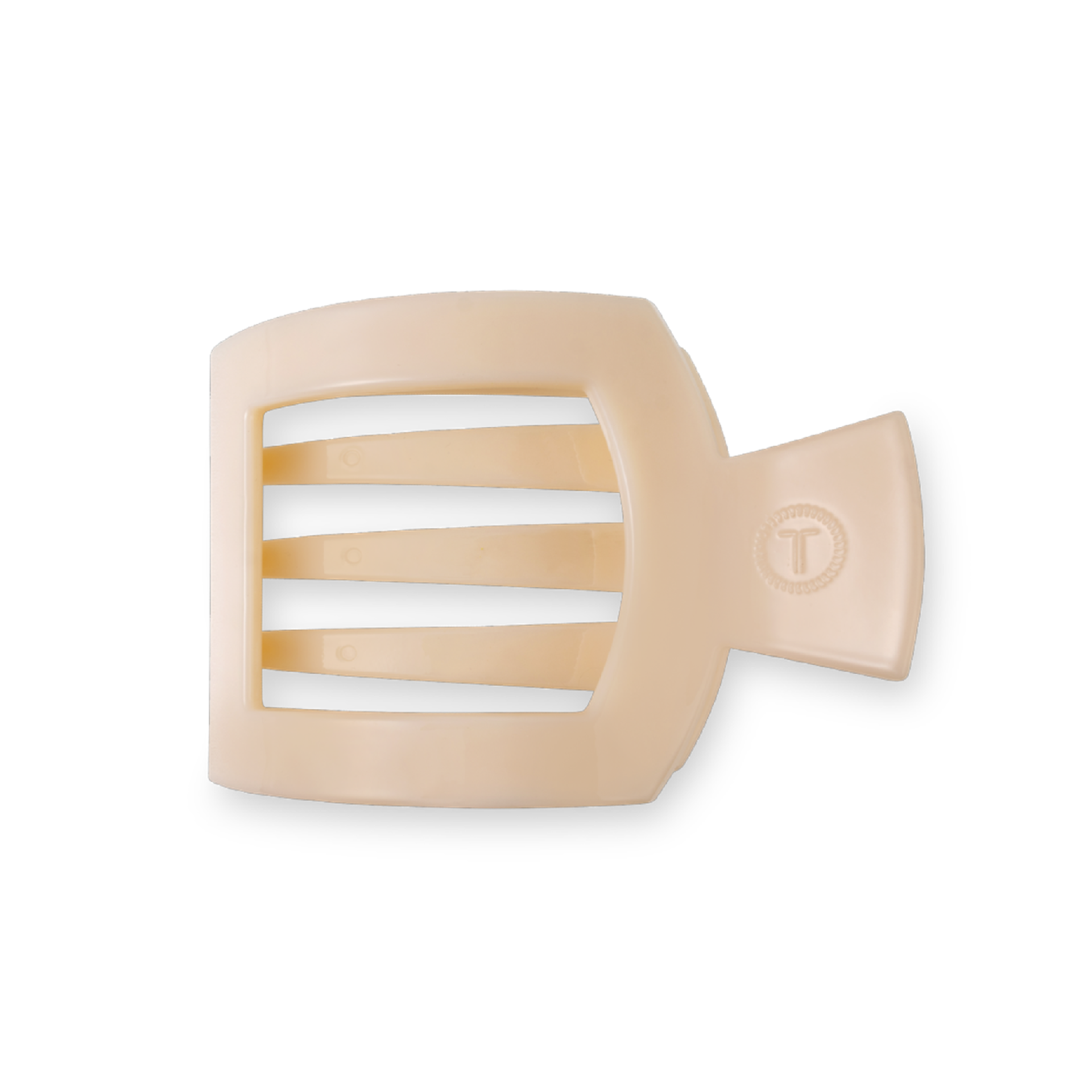 Almond Beige Medium Flat Square Hair Clip - Glamourous Grace