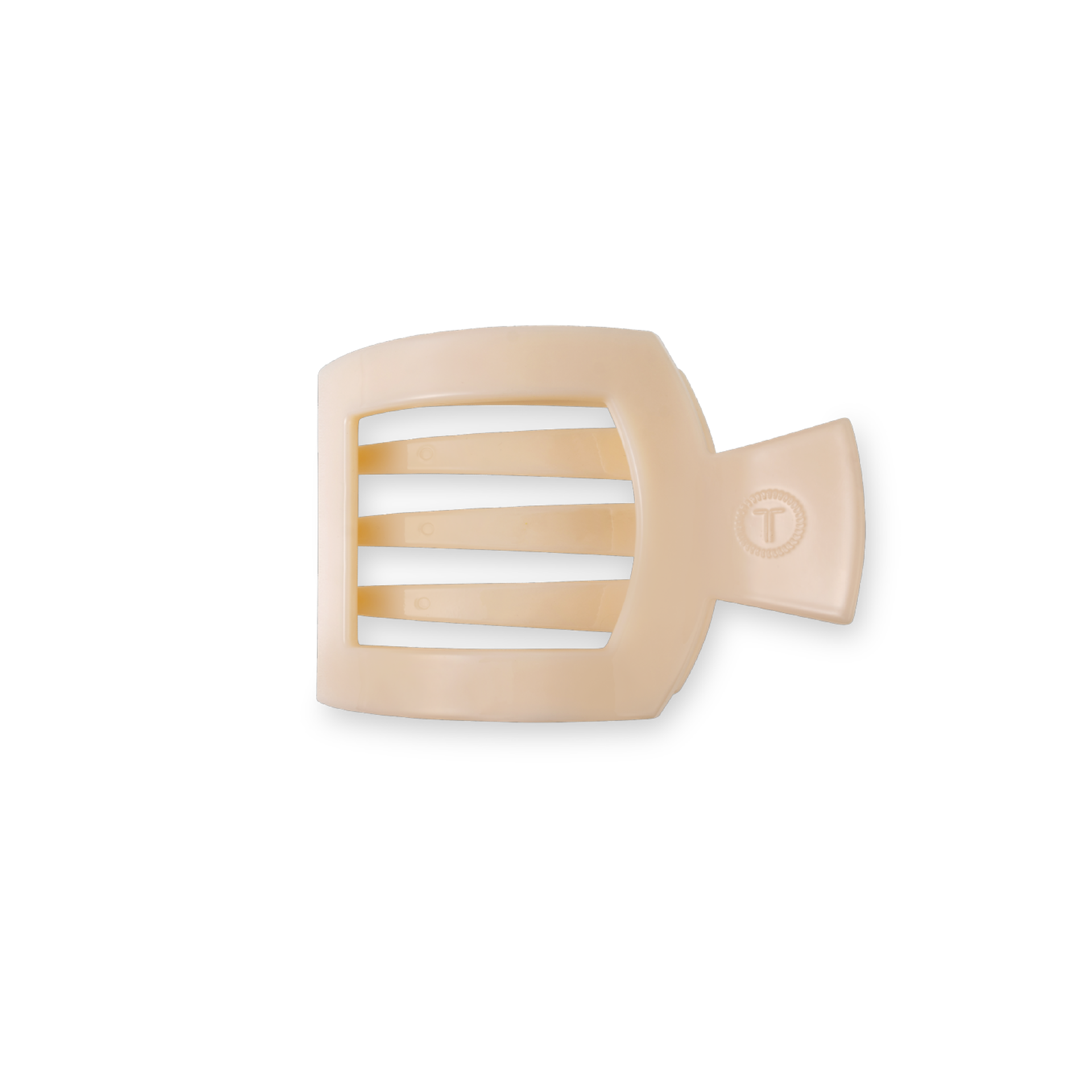 Almond Beige Small Flat Square Hair Clip - Glamourous Grace