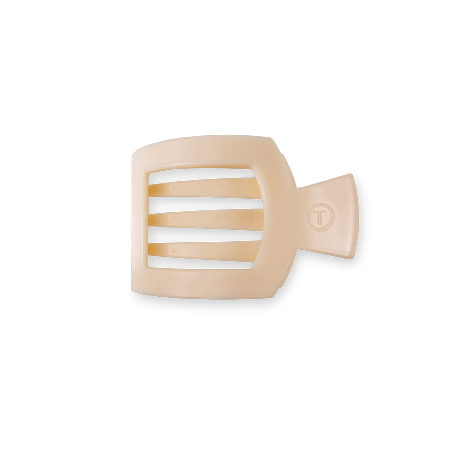 Almond Beige Small Flat Square Hair Clip - Glamourous Grace
