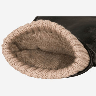 Alonzo (black) - Italian lambskin leather gloves with cashmere lining & touchscreen feature - Glamourous Grace