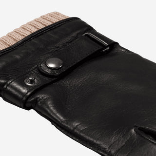 Alonzo (black) - Italian lambskin leather gloves with cashmere lining & touchscreen feature - Glamourous Grace