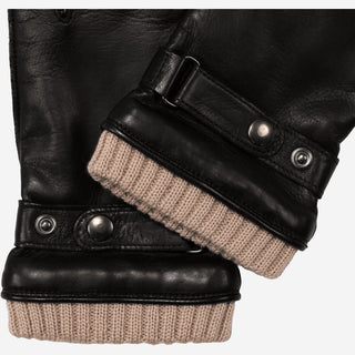 Alonzo (black) - Italian lambskin leather gloves with cashmere lining & touchscreen feature - Glamourous Grace