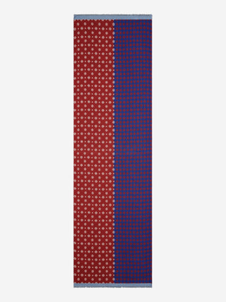 Andrea (red/blue) - Soft and lightweight Italian scarf from 100% wool - Glamourous Grace