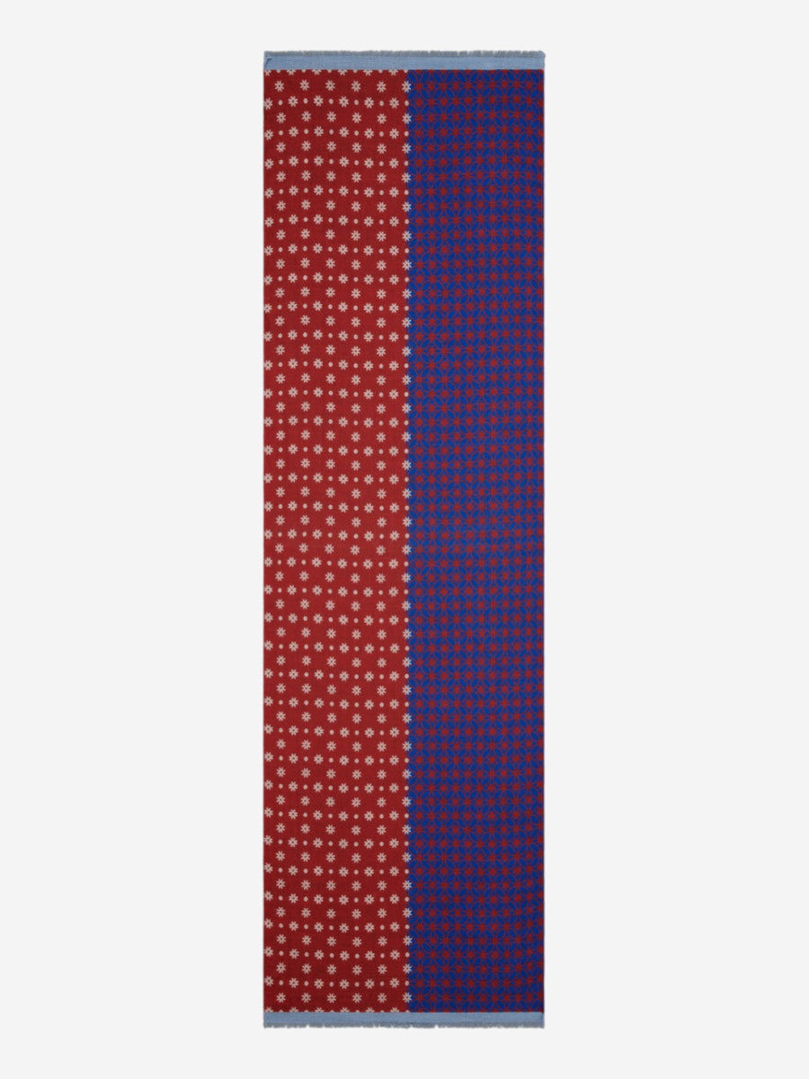 Andrea (red/blue) - Soft and lightweight Italian scarf from 100% wool - Glamourous Grace