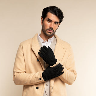 Angelo (black) – Italian suede leather gloves with luxurious cashmere lining - Glamourous Grace