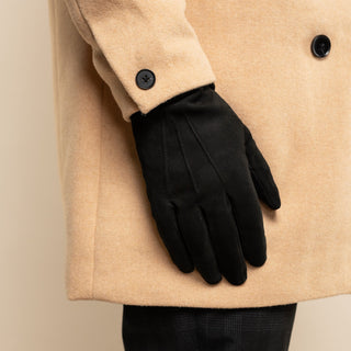 Angelo (black) – Italian suede leather gloves with luxurious cashmere lining - Glamourous Grace