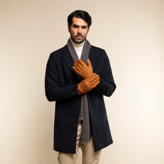 Angelo (cognac) – Italian suede leather gloves with luxurious cashmere lining - Glamourous Grace