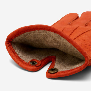 Antonio (orange) - Luxurious Italian peccary leather gloves with cashmere lining - Glamourous Grace