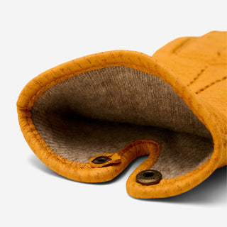 Antonio (yellow) - Luxurious Italian peccary leather gloves with cashmere lining - Glamourous Grace