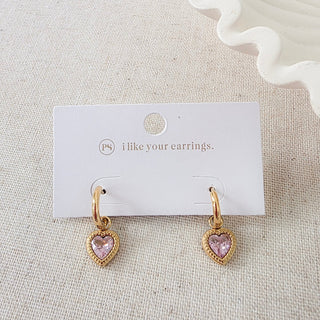 Aphrodite Heart Dangle Earrings - WATERPROOF