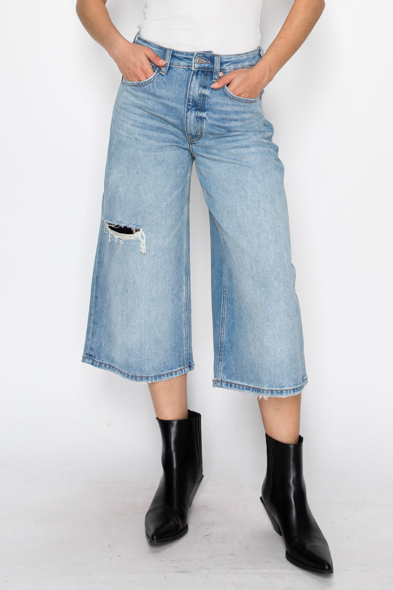 *HYBRID STYLE* ULTRA HIGH RISE RELAXED JORT JEANS - Glamourous Grace