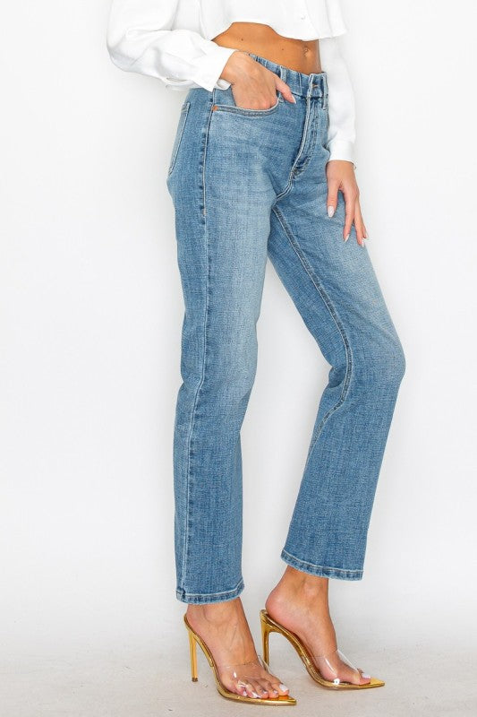Plus Tummy Control High Rise Straight Jeans - Glamourous Grace