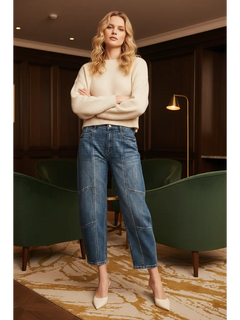 HIGH RISE RELAXED BARREL JEANS