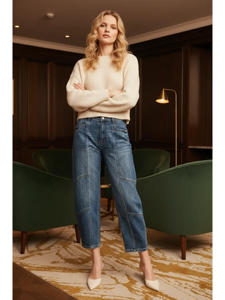 HIGH RISE RELAXED BARREL JEANS