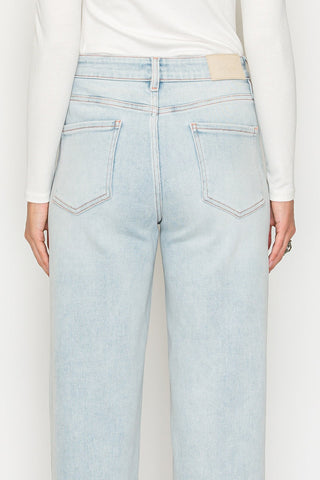 TUMMY CONTROL HIGH RISE MODAL FABRIC PINK THREAD STRAIGHT JEANS