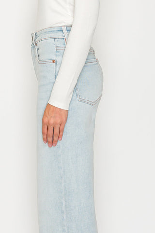 TUMMY CONTROL HIGH RISE MODAL FABRIC PINK THREAD STRAIGHT JEANS