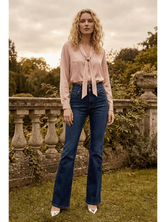 Julia Double Button High Rise Bootcut Jeans