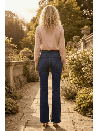 Julia Double Button High Rise Bootcut Jeans