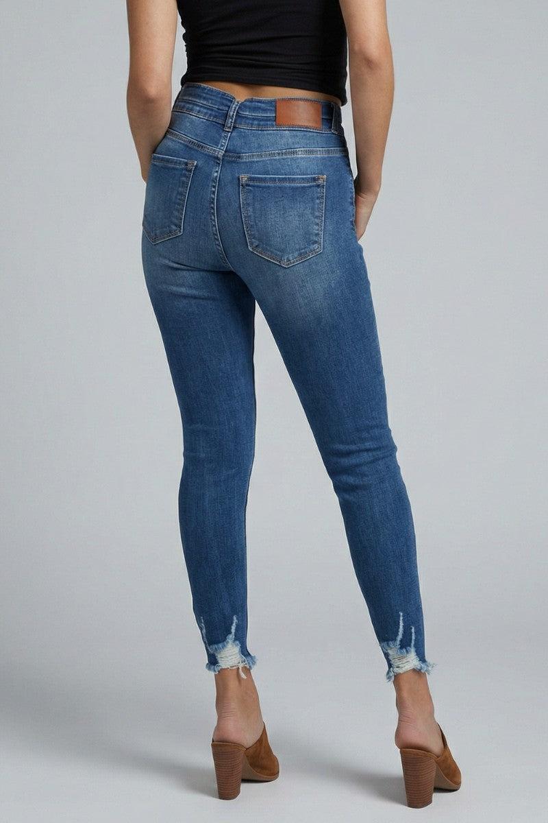 Rebel Corset Double Waist Ankle Distress Jeans - Glamourous Grace