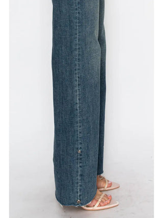 Elise TUMMY CONTROL HIGH RISE CUFFED A WIDE LEG JEANS - Glamourous Grace