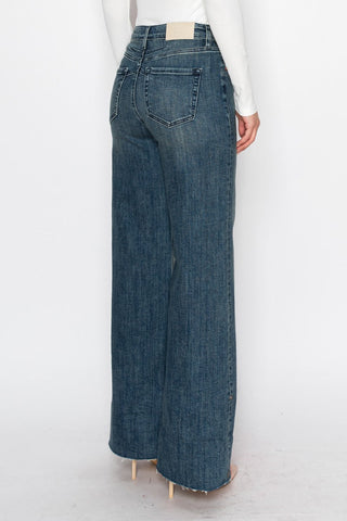 Elise TUMMY CONTROL HIGH RISE CUFFED A WIDE LEG JEANS - Glamourous Grace