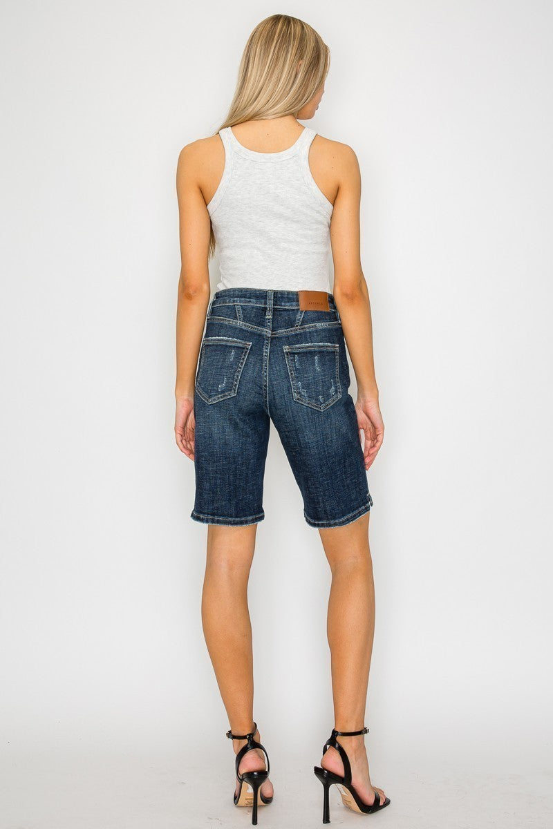 Celeste Dark Wash High Rise Bermuda Jeans - Glamourous Grace