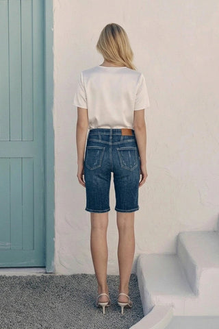 Celeste Dark Wash High Rise Bermuda Jeans - Glamourous Grace